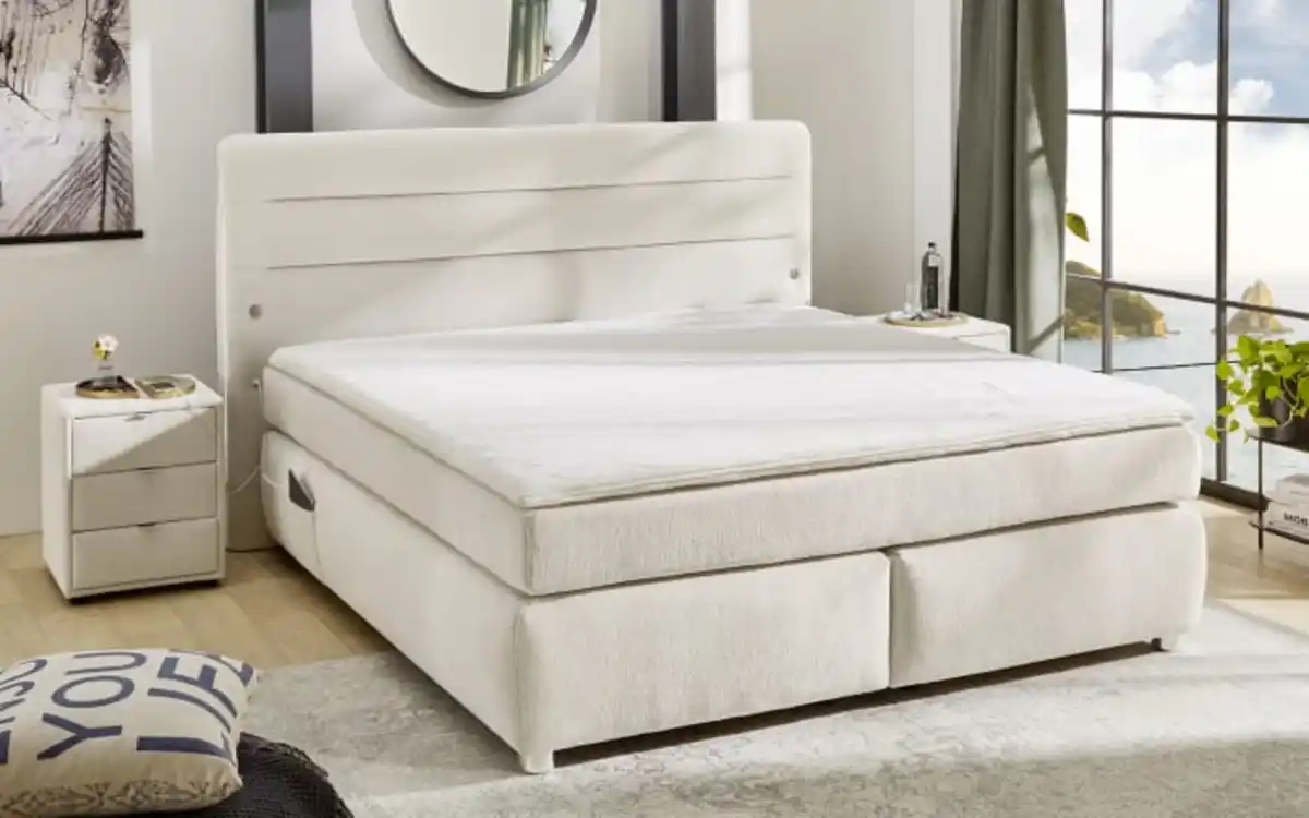 Bild 1 von Boxspringbett Livia Mix, beige, 180 x 200 cm, H3/H3, inkl. 2 USB-Ladeports