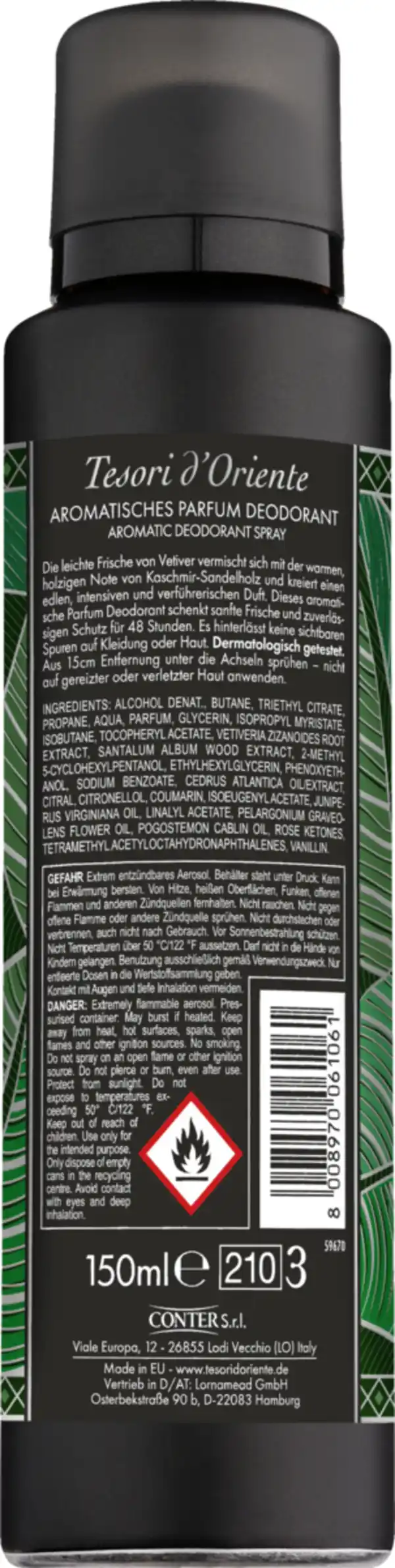 Bild 2 von Tesori d'Oriente Parfum Deodorant Sandelholz & Vetiver, 150 ml