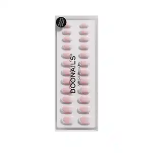 DOONAILS Soft Gel Press Ons Classic French Medium Round, 0 Classic