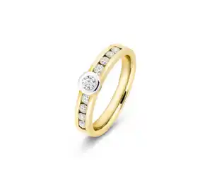 Ring 585 Gold, 9 Diamanten