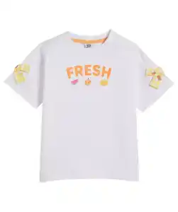 T-Shirt mit Schleifen, weiß