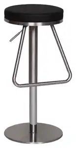 Barhocker 360° drehbar ca. 39x25 cm Schwarz, Schwarz