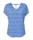 Bild 1 von T-Shirt mit V-Ausschnitt, blau bedruckt
