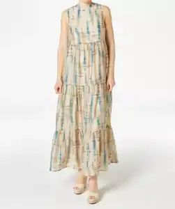 Batik Maxikleid, naturfarben