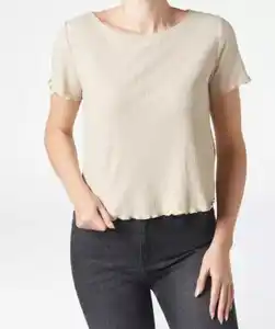 T-Shirt cropped, hellbraun