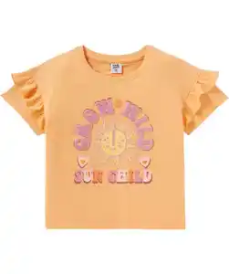 T-Shirt mit Glitzer, apricot