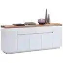 Bild 1 von Xxxl Sideboard Romina, Weiß, Eiche, Holz, Eiche, massiv, 2 Fächer, 2 Schubladen, 200x81x40 cm, Wohnzimmer, Kommoden & Sideboards, Sideboards