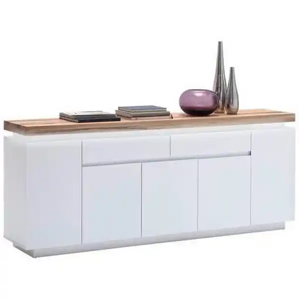 Bild 1 von Xxxl Sideboard Romina, Weiß, Eiche, Holz, Eiche, massiv, 2 Fächer, 2 Schubladen, 200x81x40 cm, Wohnzimmer, Kommoden & Sideboards, Sideboards