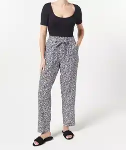 Pull-on Hose mit Gürtel, Blumendruck
