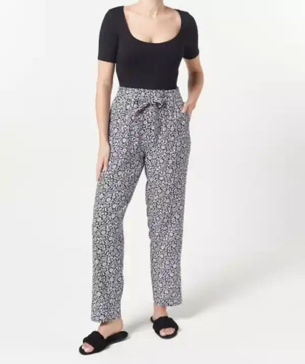 Bild 1 von Pull-on Hose mit Gürtel, Blumendruck