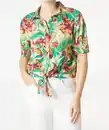 Bild 1 von Bluse Crinkle-Optik, grün bedruckt