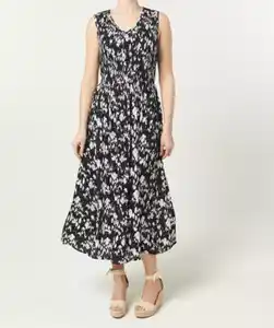 Kleid aus Viskose, schwarz/weiß