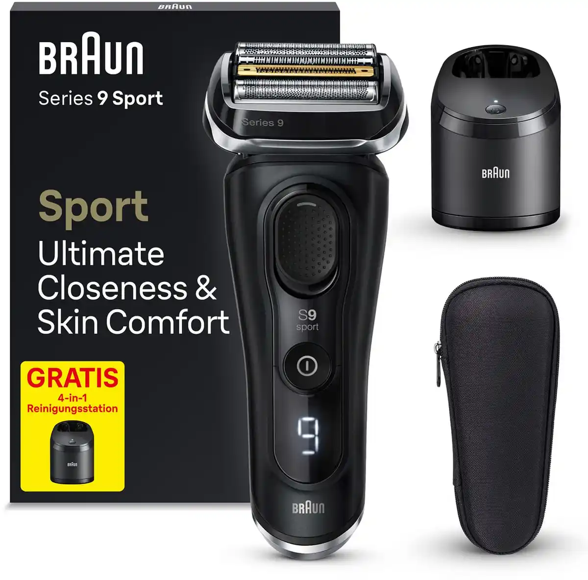 Bild 1 von BRAUN Series 9 Sport Premium Elektrorasierer mit gratis Reinigungs- und Ladestation, 1 Stk