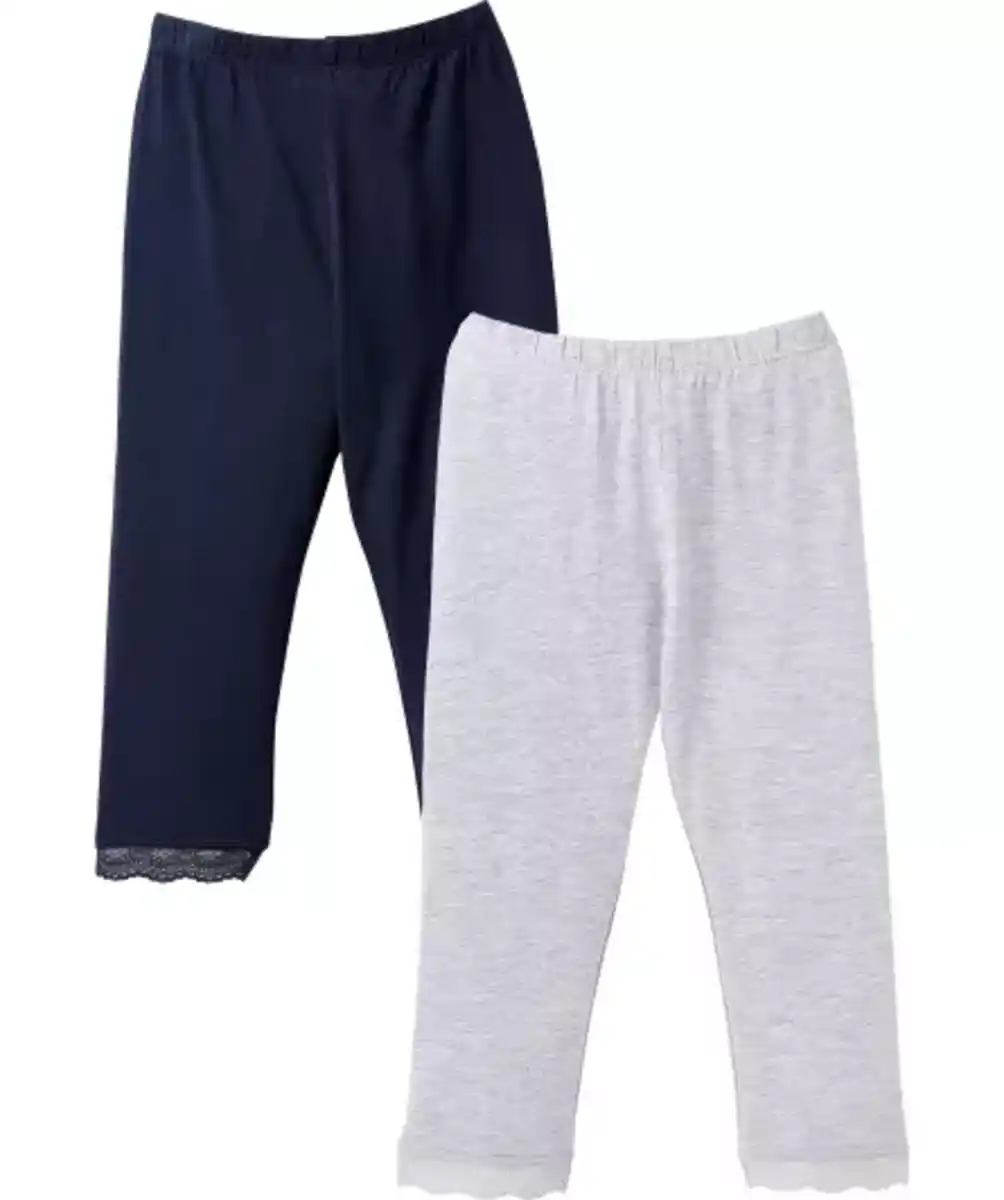 Bild 1 von Leggings mit Spitzensaum, grau/blau