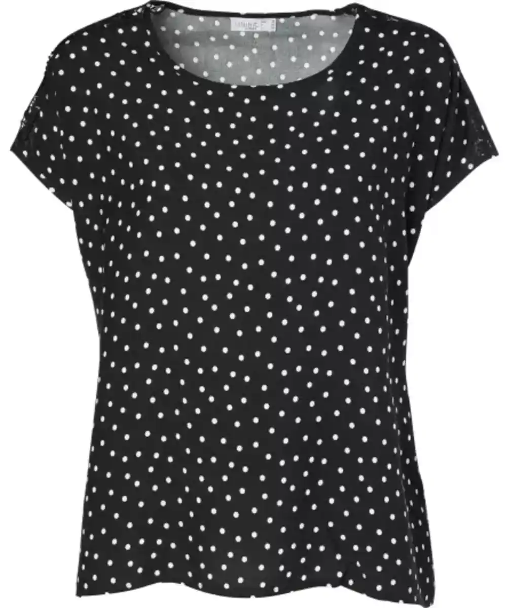 Bild 1 von Bluse mit Spitzeneinsätzen, schwarz bedruckt