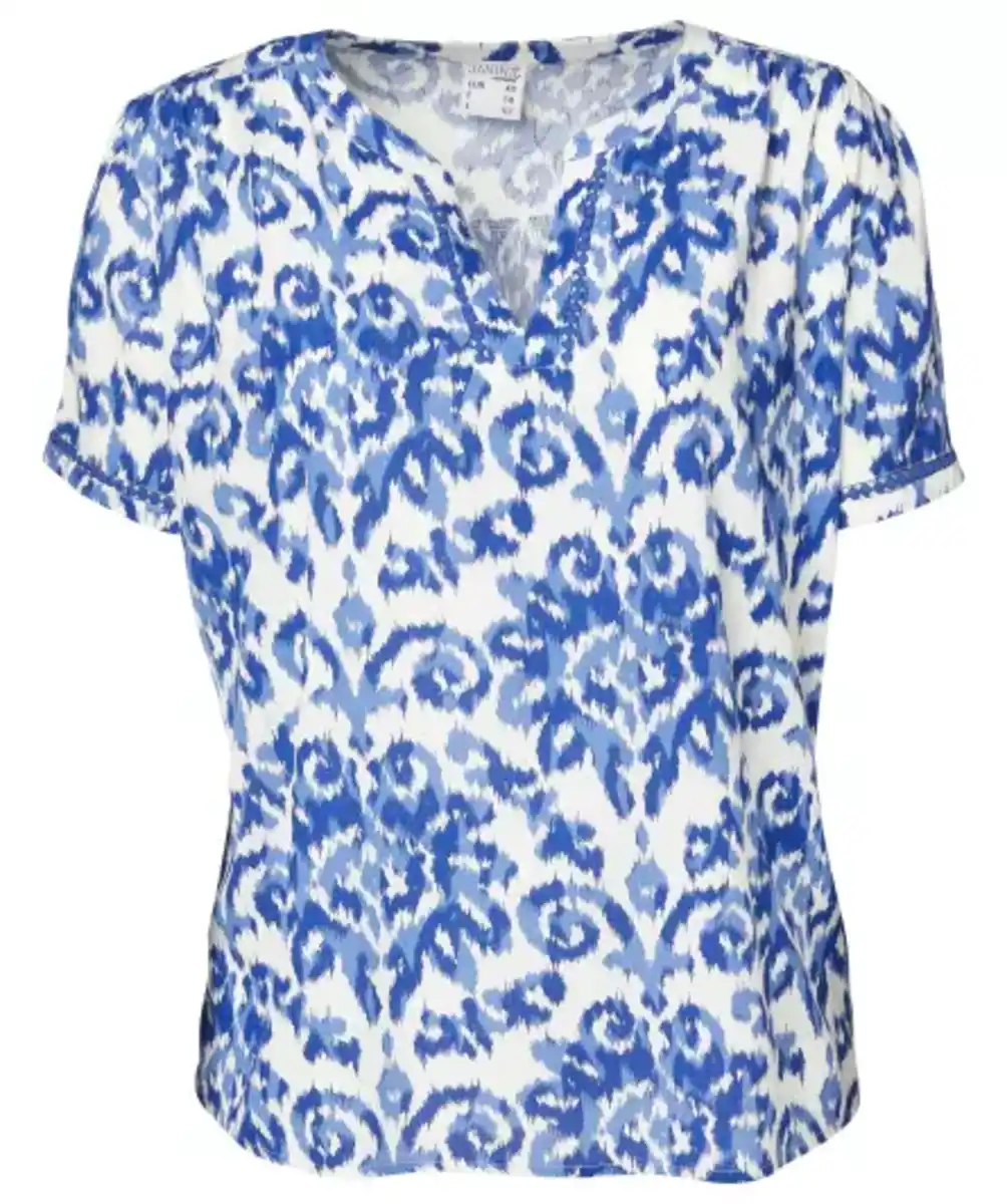 Bild 1 von Kurzärmelige Bluse, blau bedruckt