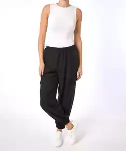 Cargohose High-waist, schwarz
