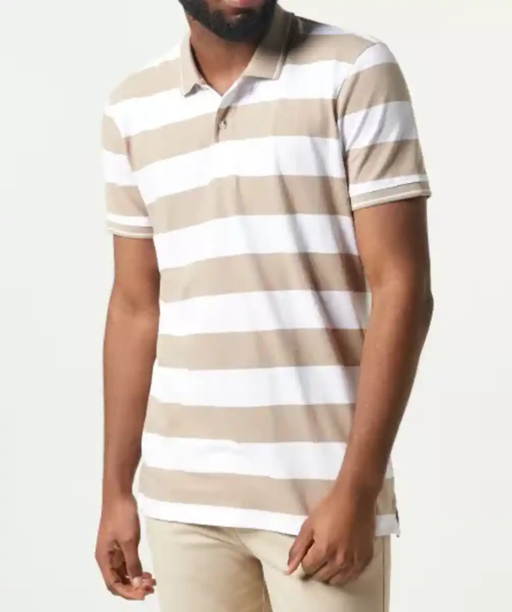 Bild 1 von Gestreiftes Poloshirt, natur/weiß