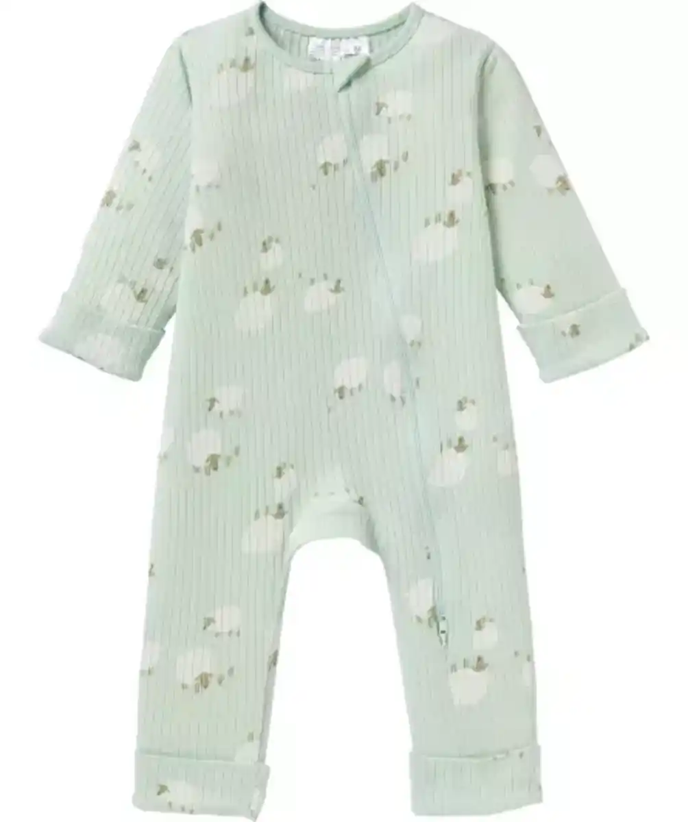 Bild 1 von Newborn Strampler Schäfchen, mintgrün