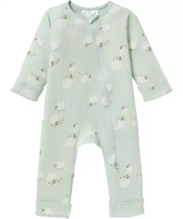 Bild 1 von Newborn Strampler Schäfchen, mintgrün