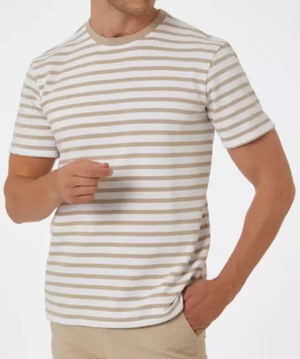 Bild 1 von T-Shirt mit Streifen, natur/weiß