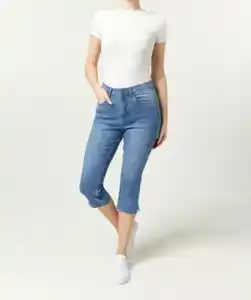 Capri-Jeans im 5-Pocket-Style, jeansblau hell