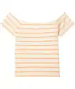 Bild 1 von T-Shirt mit Carmen-Ausschnitt, creme gestreift