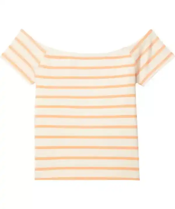 Bild 1 von T-Shirt mit Carmen-Ausschnitt, creme gestreift
