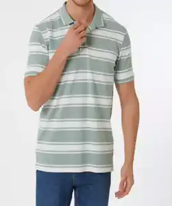 Poloshirt mit Streifen, grün/weiß