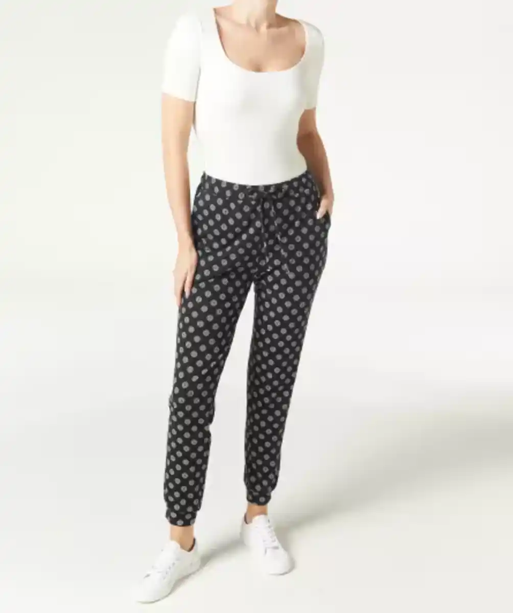 Bild 1 von Gemusterte Jogginghose, schwarz bedruckt