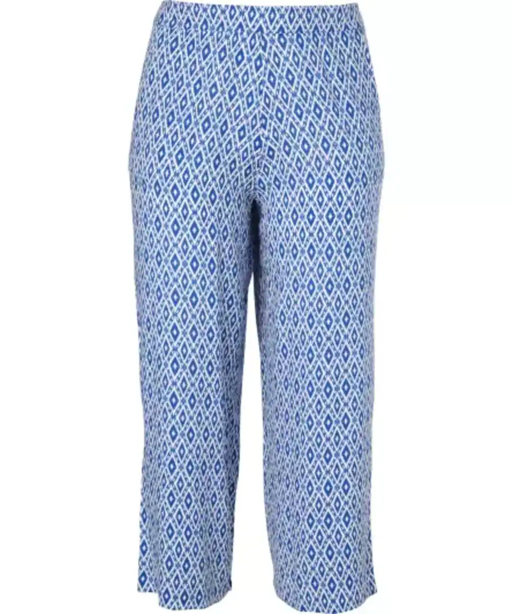 Bild 1 von Lockere Palazzohose, dunkelblau bedruckt