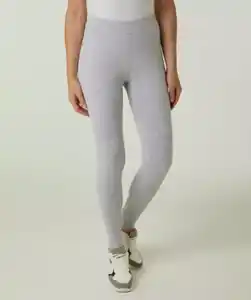 Basic Leggings, hellgrau melange