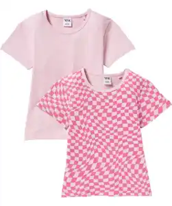 T-Shirts mit Rippstruktur, pink/rosa