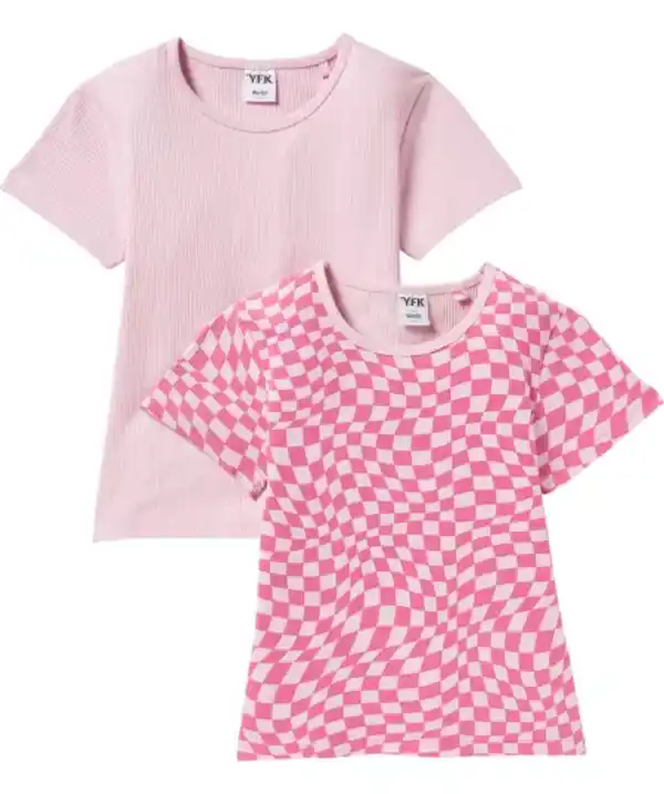 Bild 1 von T-Shirts mit Rippstruktur, pink/rosa