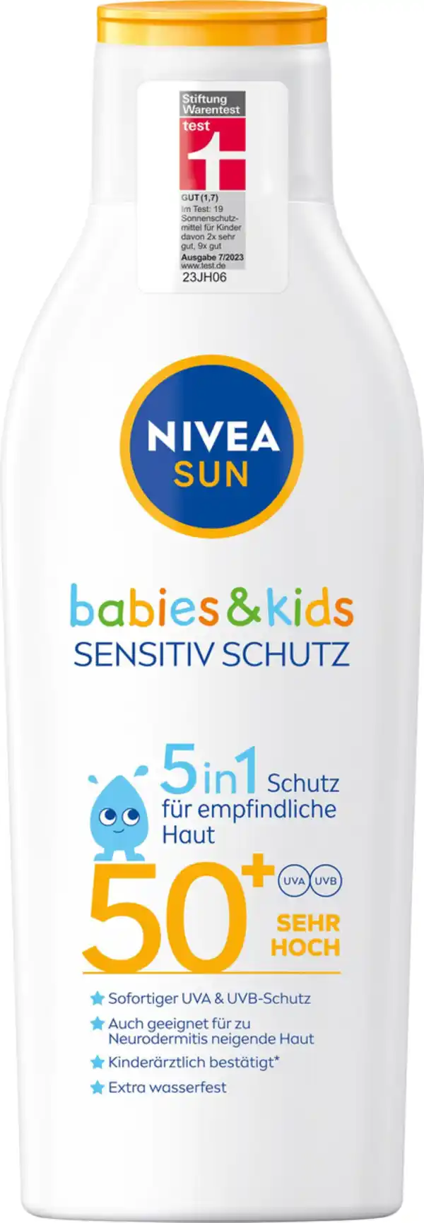 Bild 1 von NIVEA SUN Kids sensitiv Schutz & Pflege 50+ Sonnenmilch, 200 ml