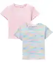 Bild 1 von T-Shirts mit Wellenkanten, rosa/weiß