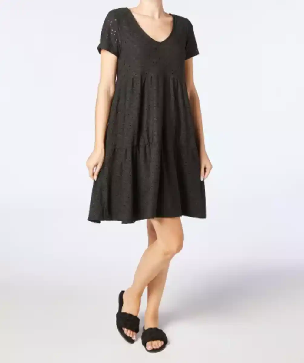 Bild 1 von Kleid mit Stickereien, schwarz