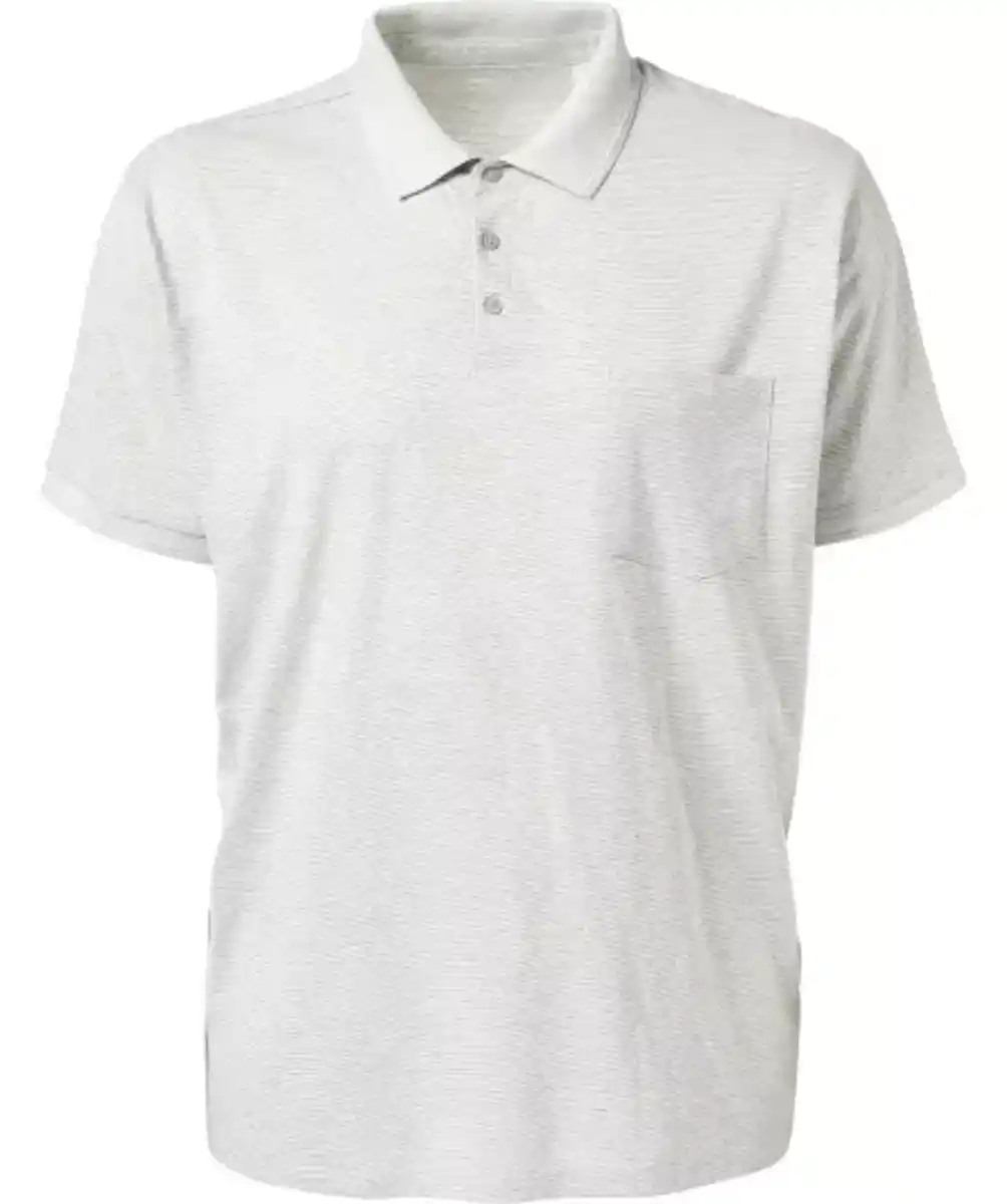 Bild 1 von Strukturiertes Poloshirt, grau melange