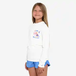 OLAIAN UV-Shirt Surfen Kinder langarm 100 Simple weiß