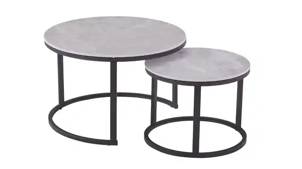 Bild 1 von Couchtisch 2er-Set Keramik grau - 70 cm - 50 cm - AMLEKA