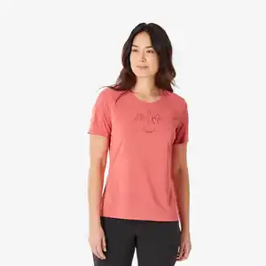QUECHUA Wandershirt Damen kurzarm - MH500 rot