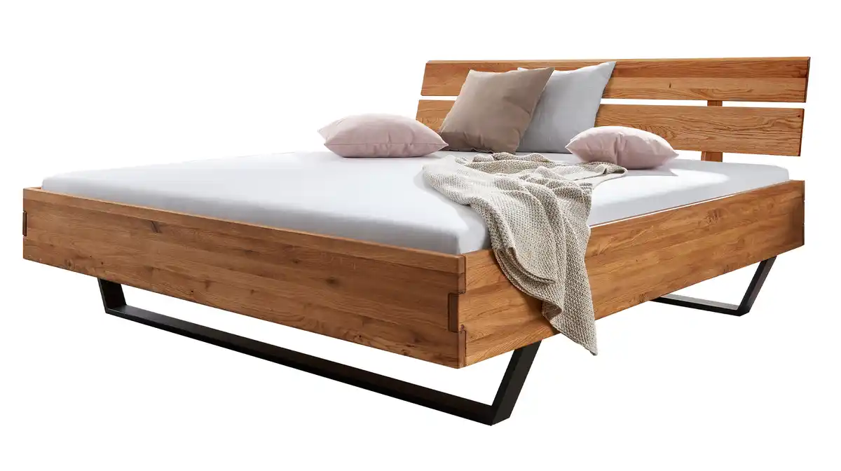 Bild 1 von Massivholzbett 140 x 200 cm Wildeiche geölt - AMIRA