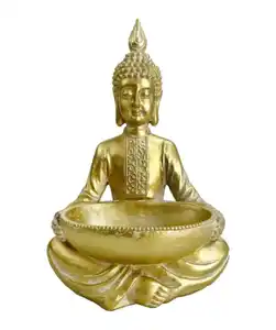Deko-Buddha mit Schale, gold