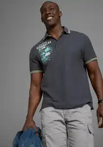 Man's World Poloshirt Mit Print an der Schulter