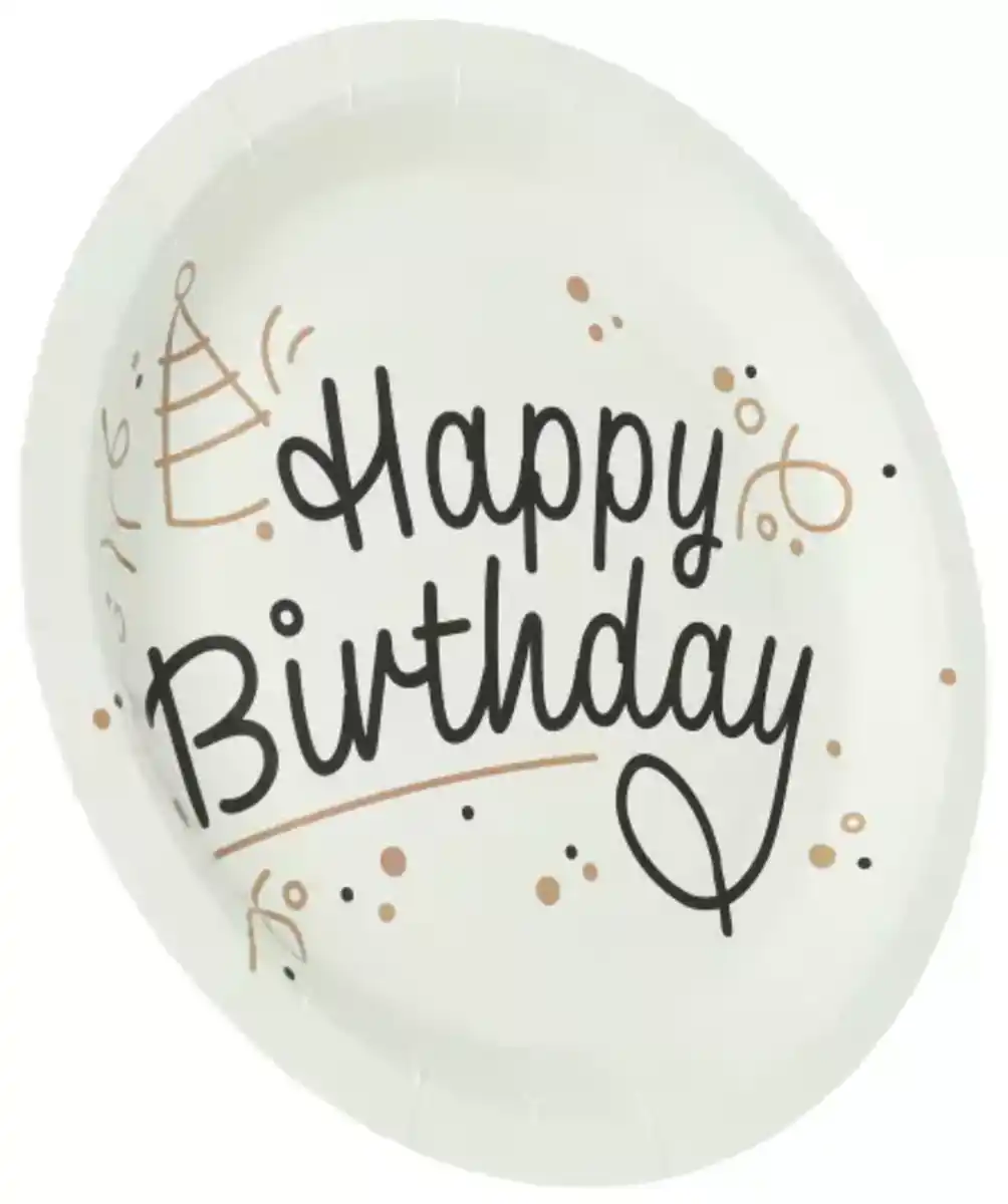 Bild 1 von Pappteller Geburtstag, weiß