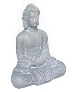 Deko-Buddha im Lotussitz, dunkelgrau