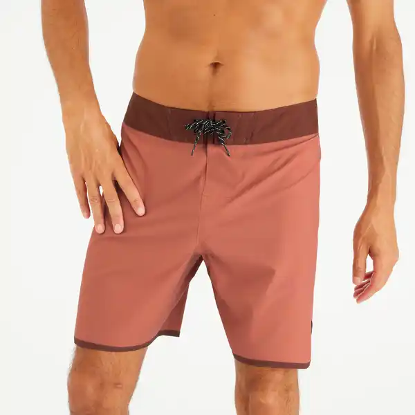 Bild 1 von OLAIAN Boardshorts Surfen Herren lang 500 Sober 18" bordeaux/braun
