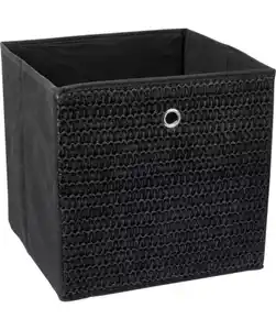 Aufbewahrungsbox mit Papiergeflecht, schwarz