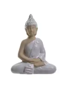 Deko-Buddha im Lotussitz, Beige