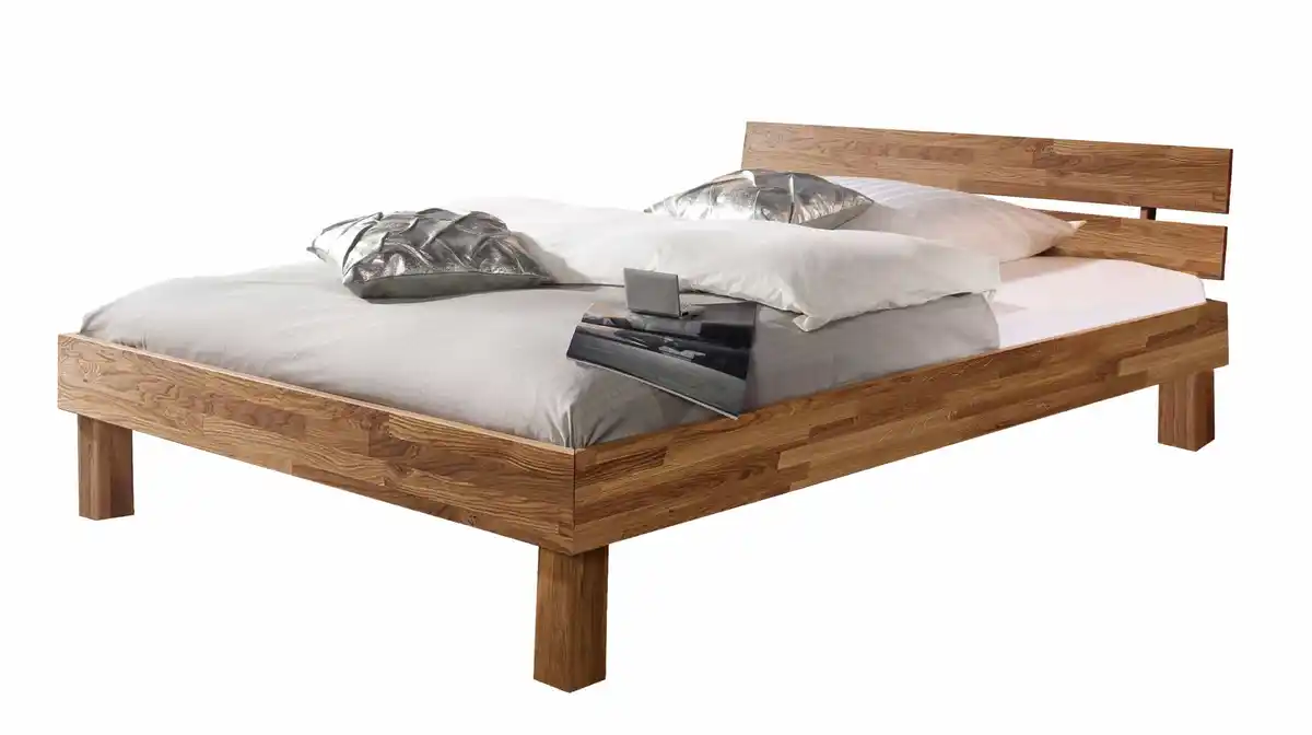 Bild 1 von Massivholzbett 90 x 200 cm Wildeiche geölt - BORNATO